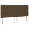 Têtes de lit 4 pcs Marron Foncé 100x7x78/88 cm Tissu 