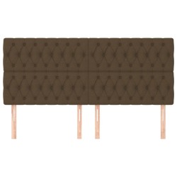 Têtes de lit 4 pcs Marron Foncé 100x7x78/88 cm Tissu 