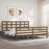Cadre de lit sans matelas marron miel 200x200 cm bois massif 