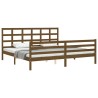 Cadre de lit sans matelas marron miel 200x200 cm bois massif 