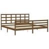 Cadre de lit sans matelas marron miel 200x200 cm bois massif 