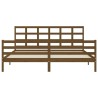Cadre de lit sans matelas marron miel 200x200 cm bois massif 
