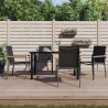 Chaises de jardin lot de 4 noir 55x61,5x90cm textilène et acier 