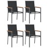 Chaises de jardin lot de 4 noir 55x61,5x90cm textilène et acier 