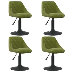 Chaises pivotantes à manger lot de 4 vert clair velours 