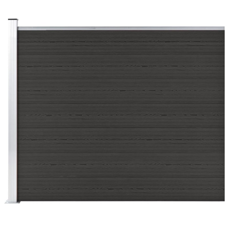 Panneau de clôture WPC 175x146 cm Noir 