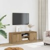 Meuble TV chêne artisanal 102x30x36 cm bois d'ingénierie 