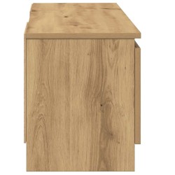 Meuble TV chêne artisanal 102x30x36 cm bois d'ingénierie 