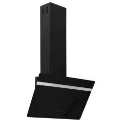 Hotte murale 60 cm Acier et verre trempé Noir 
