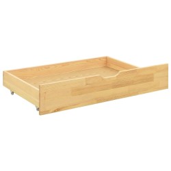 Cadre de lit avec 2 tiroirs bois de pin massif 90x200 cm 
