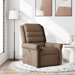 Fauteuil de massage inclinable Marron Tissu 