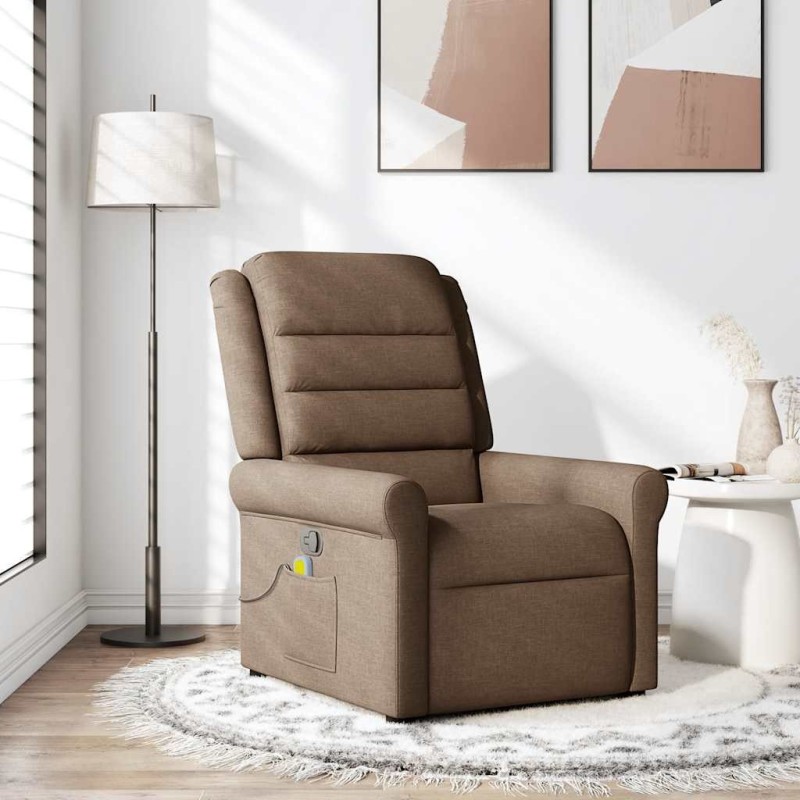 Fauteuil de massage inclinable Marron Tissu 