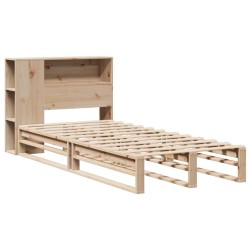 Lit bibliothèque sans matelas 90x200 cm bois massif 