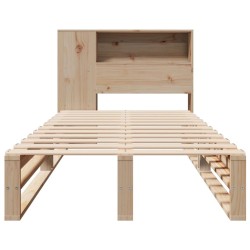 Lit bibliothèque sans matelas 90x200 cm bois massif 