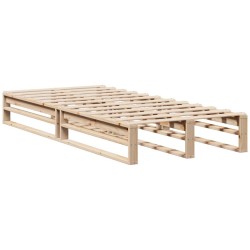 Lit bibliothèque sans matelas 90x200 cm bois massif 