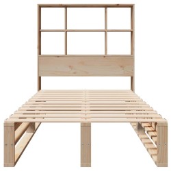 Lit bibliothèque sans matelas 90x190 cm bois massif 