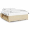 Cadre de lit sans matelas crème 200x200 cm tissu 