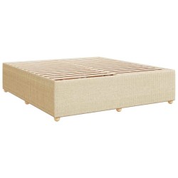 Cadre de lit sans matelas crème 200x200 cm tissu 