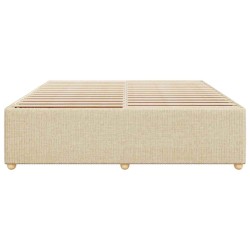 Cadre de lit sans matelas crème 200x200 cm tissu 