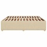 Cadre de lit sans matelas crème 200x200 cm tissu 