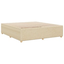 Cadre de lit sans matelas crème 200x200 cm tissu 