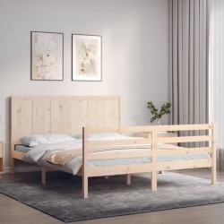 Cadre de lit sans matelas bois massif 