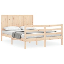 Cadre de lit sans matelas bois massif 