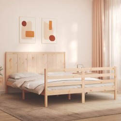 Cadre de lit sans matelas bois massif 