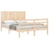 Cadre de lit sans matelas bois massif 