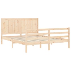 Cadre de lit sans matelas bois massif 