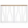 Table console argenté acier inoxydable et bois massif d'acacia 