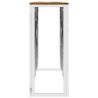 Table console argenté acier inoxydable et bois massif d'acacia 