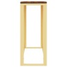 Table console doré acier inoxydable et bois massif récupération 