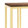 Table console doré acier inoxydable et bois massif récupération 