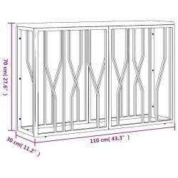 Table console doré acier inoxydable et bois massif récupération 