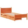 Cadre de lit sans matelas cire marron 100x200cm bois pin massif 