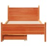 Cadre de lit sans matelas cire marron 100x200cm bois pin massif 