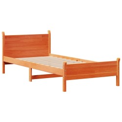 Cadre de lit sans matelas cire marron 100x200cm bois pin massif 
