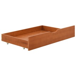 Cadre de lit avec 2 tiroirs marron miel bois de pin 90x200 cm 