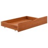 Cadre de lit avec 2 tiroirs marron miel bois de pin 90x200 cm 