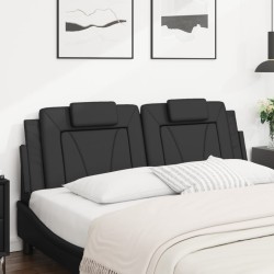 Coussin de tête de lit noir 160 cm similicuir 