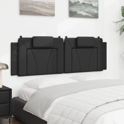 Coussin de tête de lit noir 160 cm similicuir 