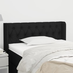 Tête de lit avec oreilles Noir 93x16x78/88 cm Tissu 