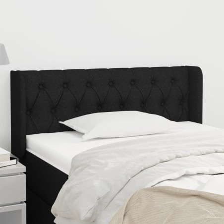 Tête de lit avec oreilles Noir 93x16x78/88 cm Tissu 