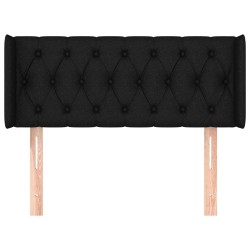Tête de lit avec oreilles Noir 93x16x78/88 cm Tissu 