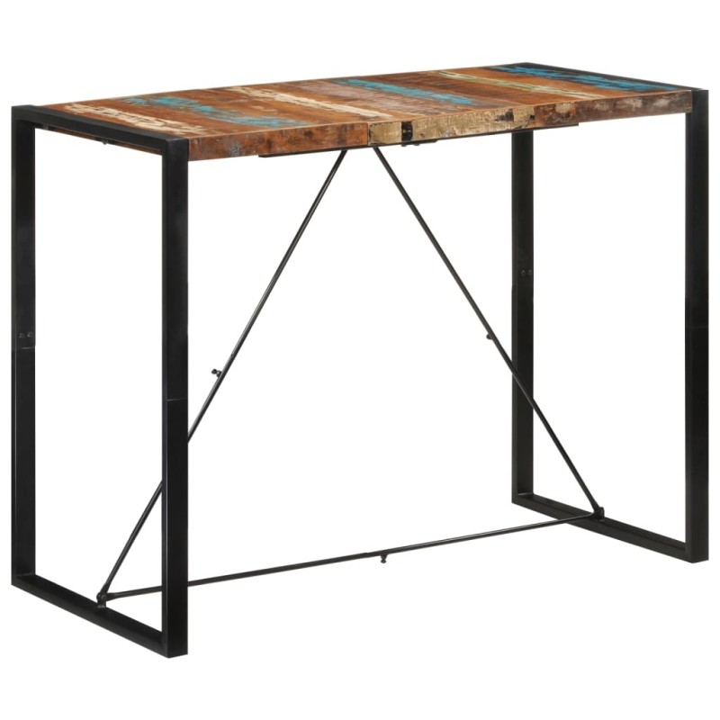 Table de bar 140x70x110 cm bois massif de récupération Table de bar 140x70x110 cm bois massif de récupération