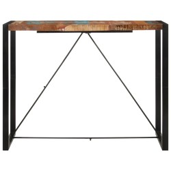 Table de bar 140x70x110 cm bois massif de récupération 