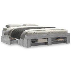 Cadre de lit sans matelas sonoma gris 150x200 cm 