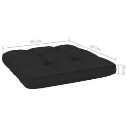Chaise de jardin avec coussins noir Bois de pin imprégné 
