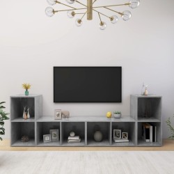 Meubles TV 4 pcs Gris béton 72x35x36,5 cm Bois d'ingénierie 
